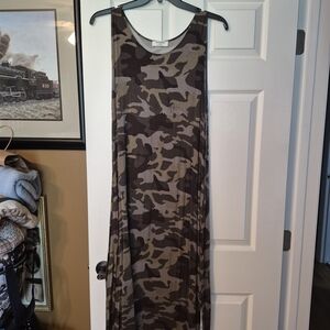Zenana Outfitters Camouflage Tank Dress